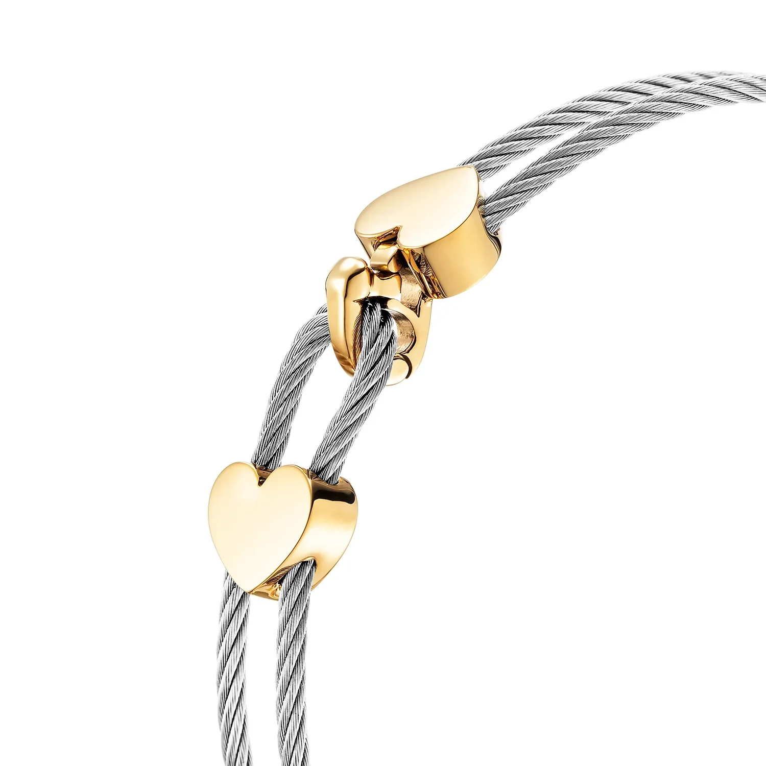 Cable Signature Coup de Foudre Hearts Bangle - Image 3