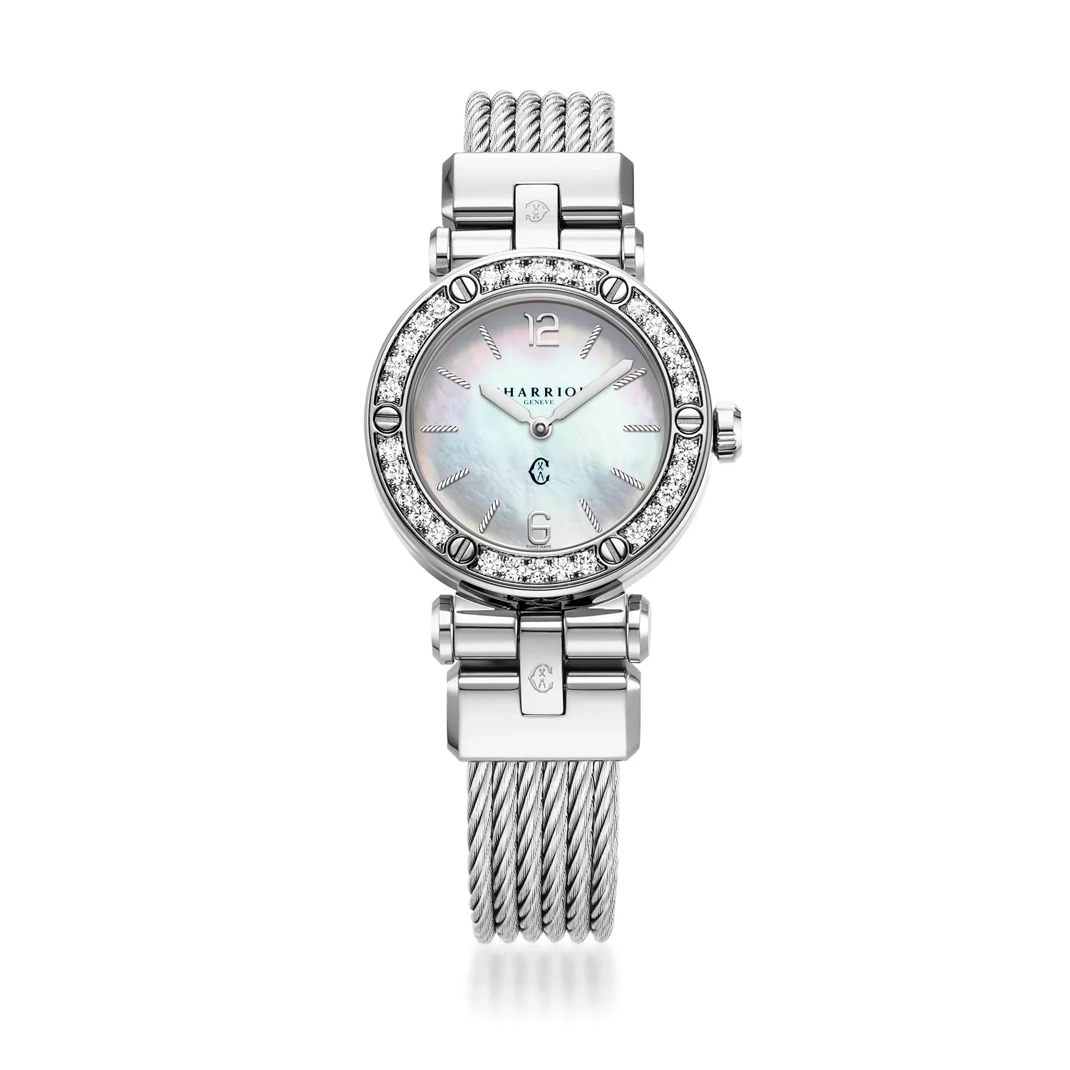 NAVIGATOR CRUISE, 28MM, QUARTZ CALIBRE, MOTHER-OF-PEARL DIAL, 30 DIAMONDS BEZEL, STEEL CABLE INTERCHANGEABLE BRACELET - Image 4