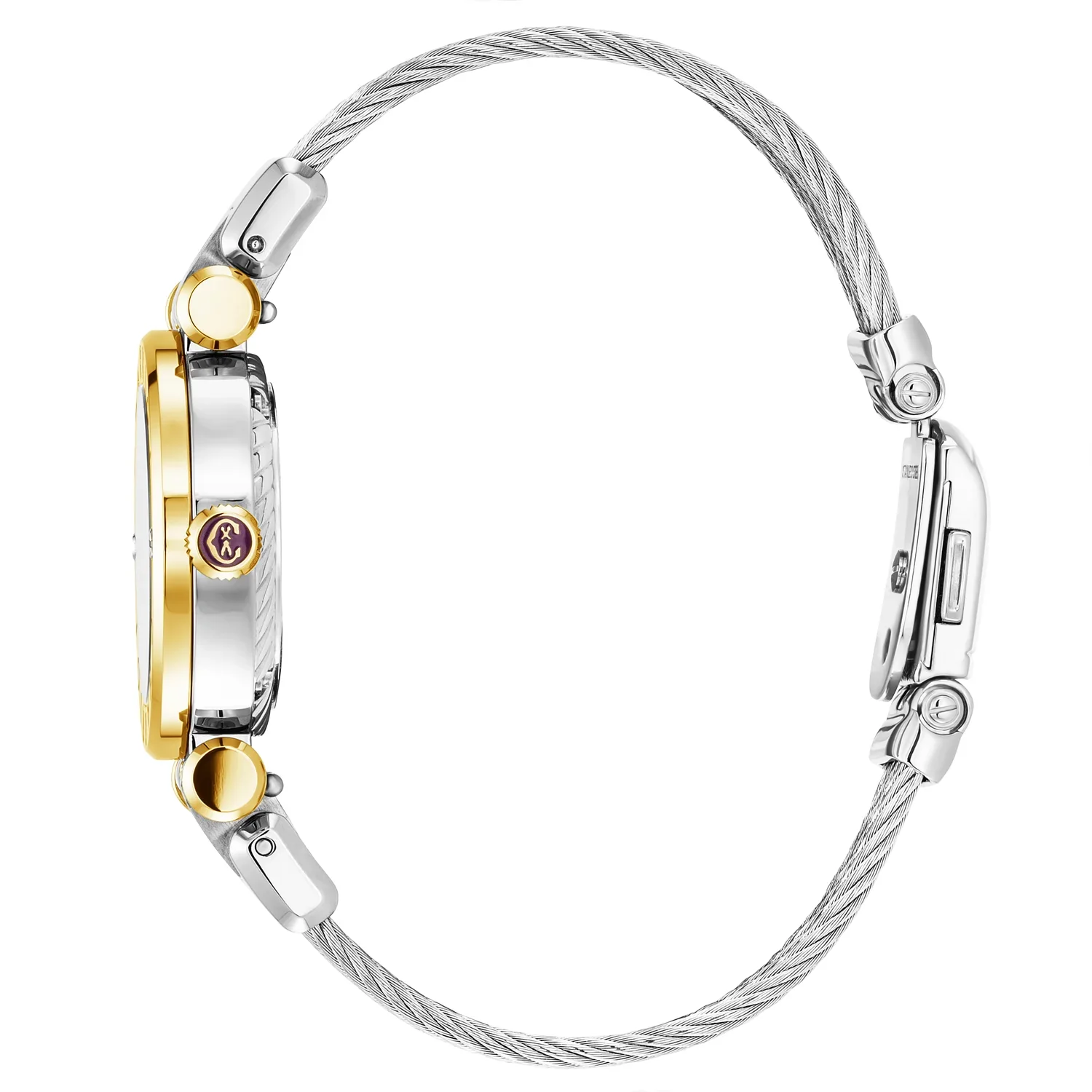 NAVIGATOR CRUISE, 28MM, QUARTZ CALIBRE, MOTHER-OF-PEARL WITH 12 DIAMONDS DIAL, "CHARRIOL CHARRIOL" BEZEL, STEEL CABLE INTERCHANGEABLE BRACELET - Image 3