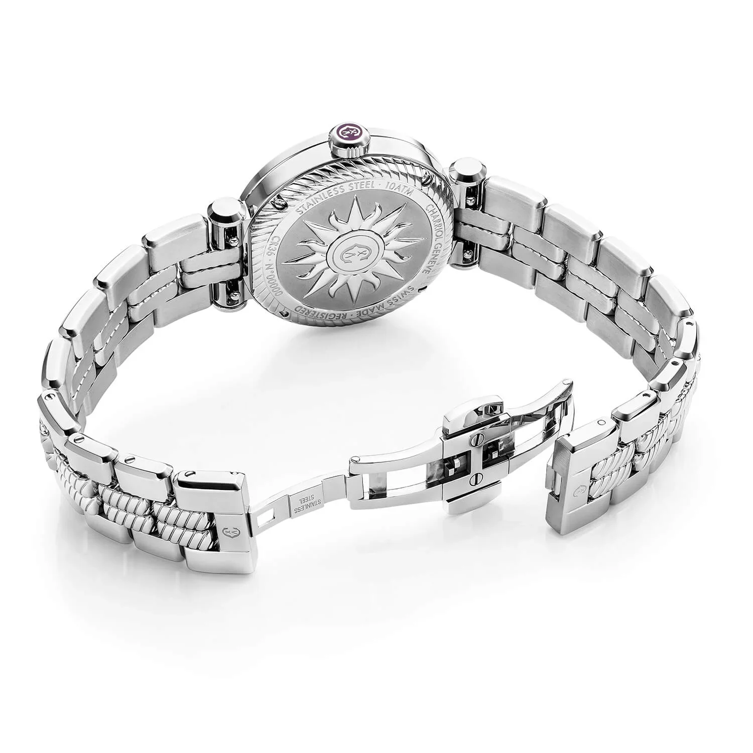 NAVIGATOR CRUISE, 36MM, QUARTZ CALIBRE, MOTHER-OF-PEARL DIAL WITH ROMAN NUMERAL, 30 DIAMONDS BEZEL, METAL INTERCHANGEABLE BRACELET - Image 3