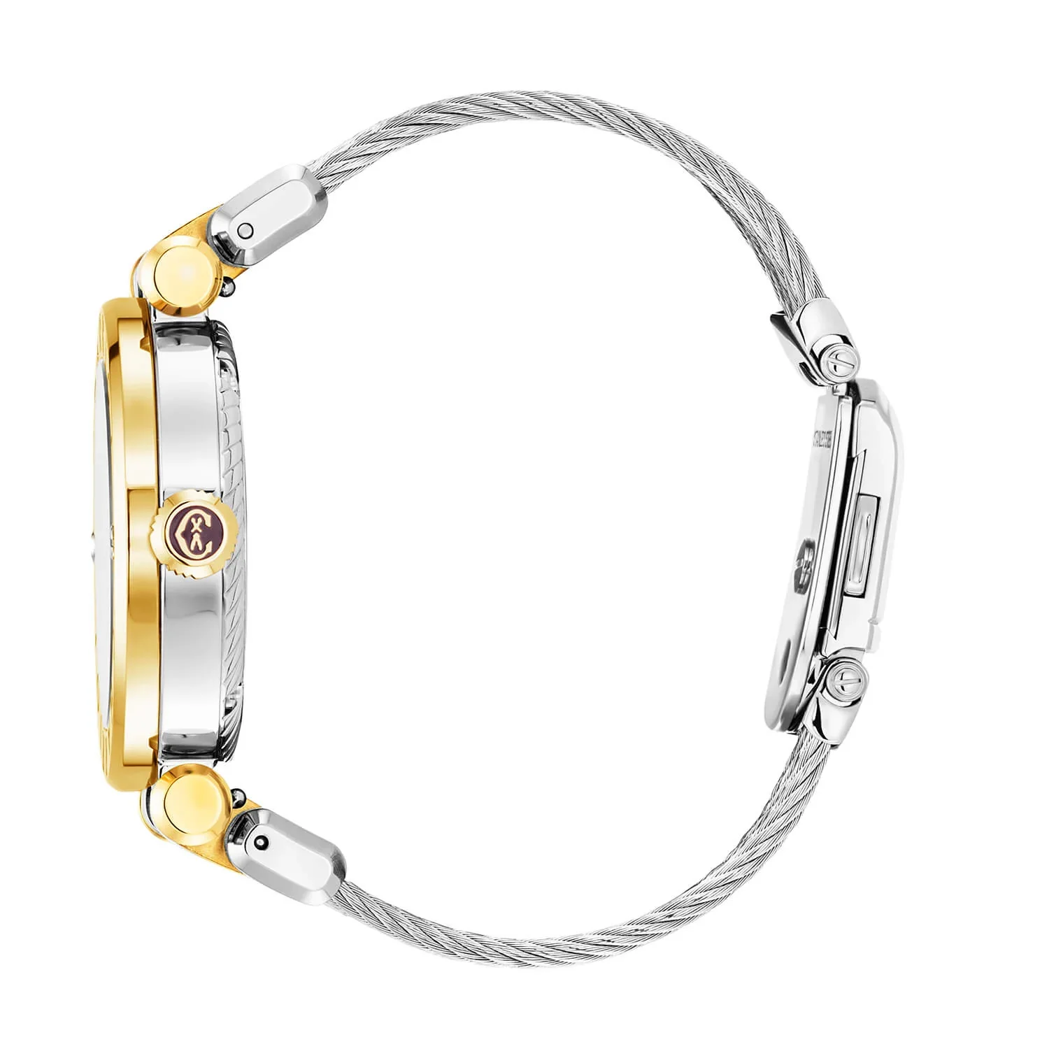 NAVIGATOR CRUISE, 36MM, QUARTZ CALIBRE, WHITE MOTHER-OF-PEARL WITH 12 ROMAN FIGURES DIAL, STEEL YELLOW GOLD PVD "CHARRIOL CHARRIOL" WITH 2 SCREWS, STEEL INTERCHANGEABLE CABLE BRACELET - Image 3