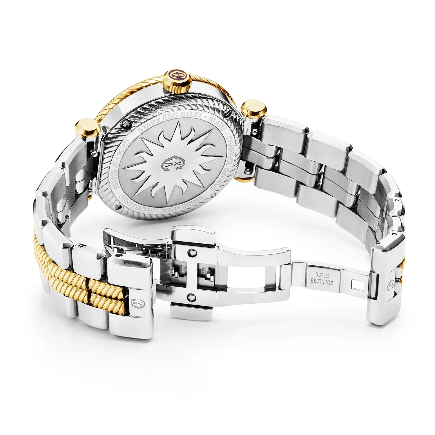 NAVIGATOR CRUISE, 36MM, QUARTZ CALIBRE, MOTHER-OF-PEARL WITH 10 DIAMONDS DIAL, STEEL YELLOW GOLD PVD "CHARRIOL CHARRIOL" BEZEL, BICOLOR METAL INTERCHANGEABLE BRACELET - Image 2