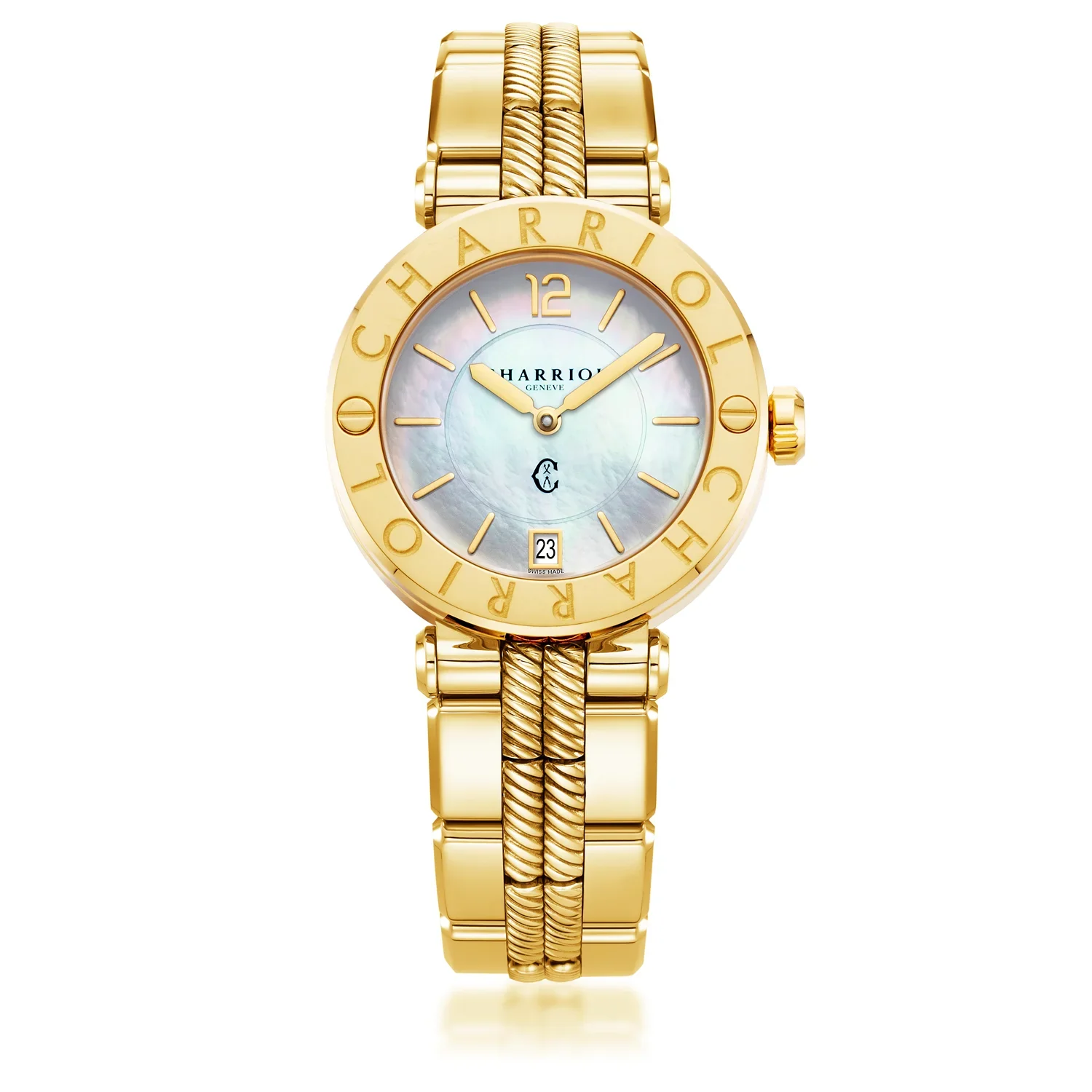 NAVIGATOR CRUISE, 36MM, QUARTZ CALIBRE, MOTHER-OF-PEARL DIAL, "CHARRIOL CHARRIOL" BEZEL, STEEL YELLOW GOLD PVD INTERCHANGEABLE BRACELET - Image 4