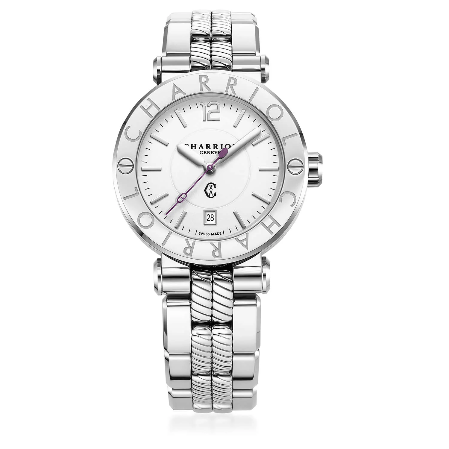 NAVIGATOR CRUISE, 41MM, AUTOMATIC CALIBRE, WHITE DIAL, "CHARRIOL CHARRIOL" BEZEL, STEEL INTERCHANGEABLE BRACELET - Image 4