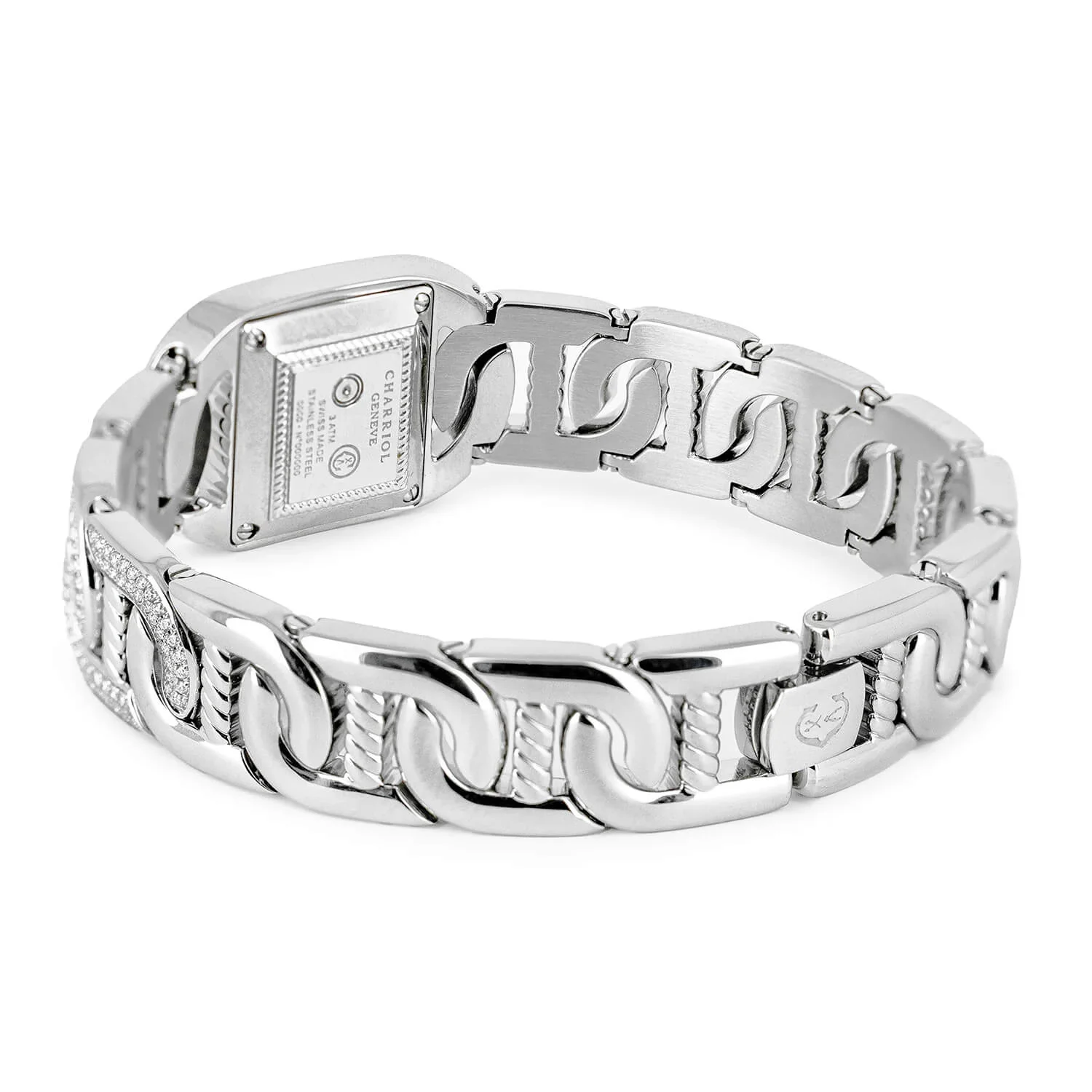MARINER, 20MM, QUARTZ CALIBRE, STEEL CASE WITH 128 DIAMONDS, 6 STEEL LINKS WITH 336 DIAMONDS, WHITE MOTHER-OF-PEARL WITH 2 DIAMONDS - Image 3